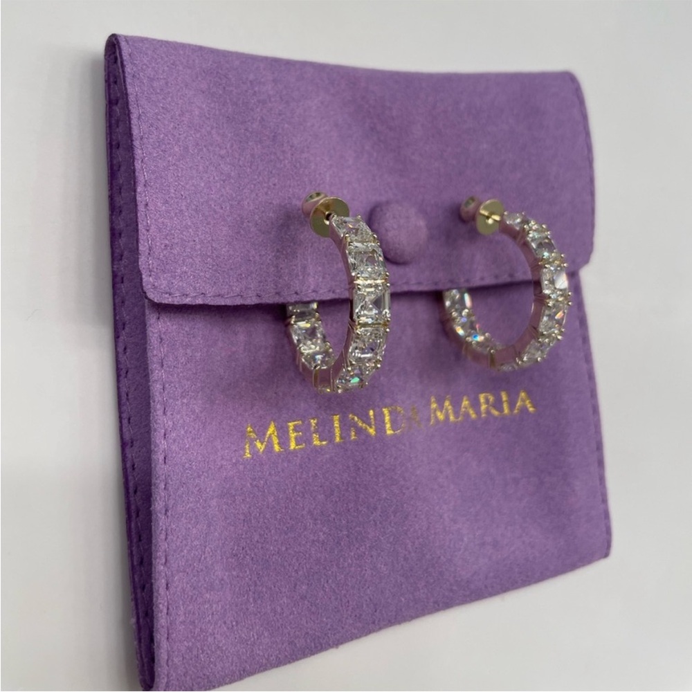 NWT Melinda Maria Gold “Queen’s Hoop 1” Earrings - Picture 6 of 10